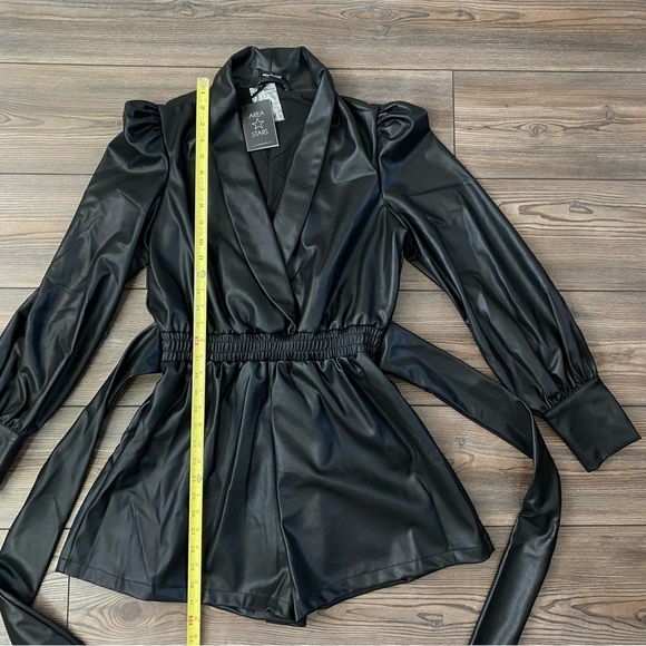 Area Stars Faux Leather Blazer Romper - Picture 13 of 16